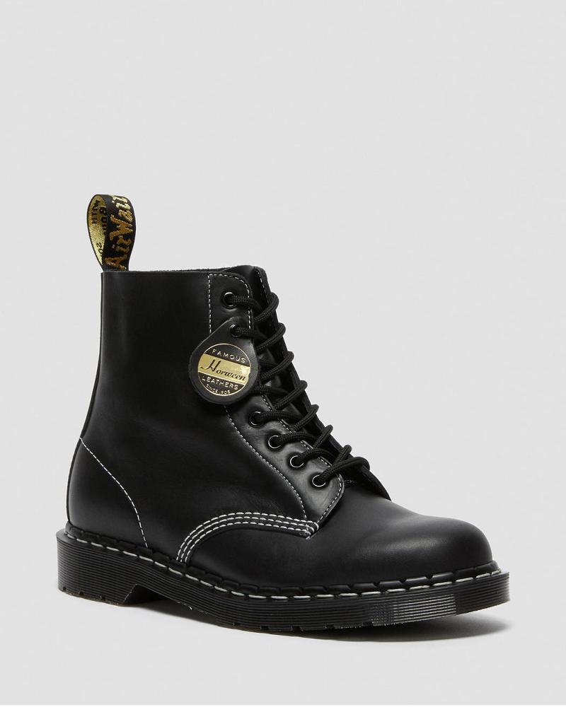 Botas con Cordones Dr Martens 1460 Pascal Made in England Cavalier Cuero Hombre Negros | MX 282JPQ